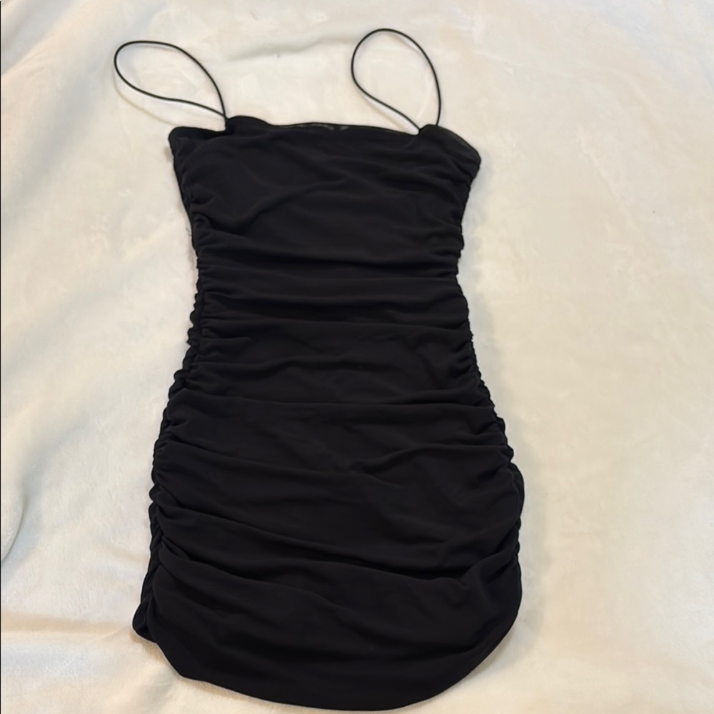 Black Ruched Dress